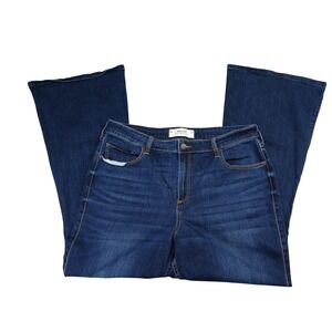 Hollister Curvy High-Rise Flare Jeans Dark Wash Denim Womens 18R W34 355D3420